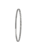 3MM WHITE GOLD DIAMOND CUT SLIP ON BANGLE