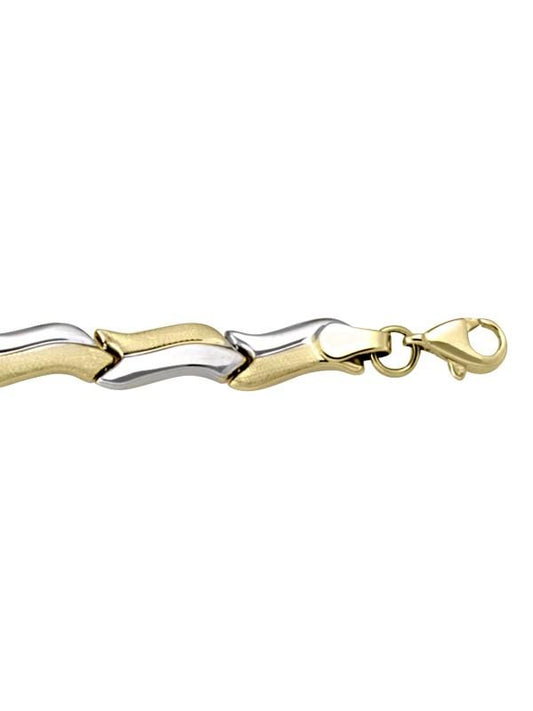 TWO TONE HOLLOW FANCY BRACELET