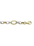 TWO TONE HOLLOW FANCY LINK BRACELET