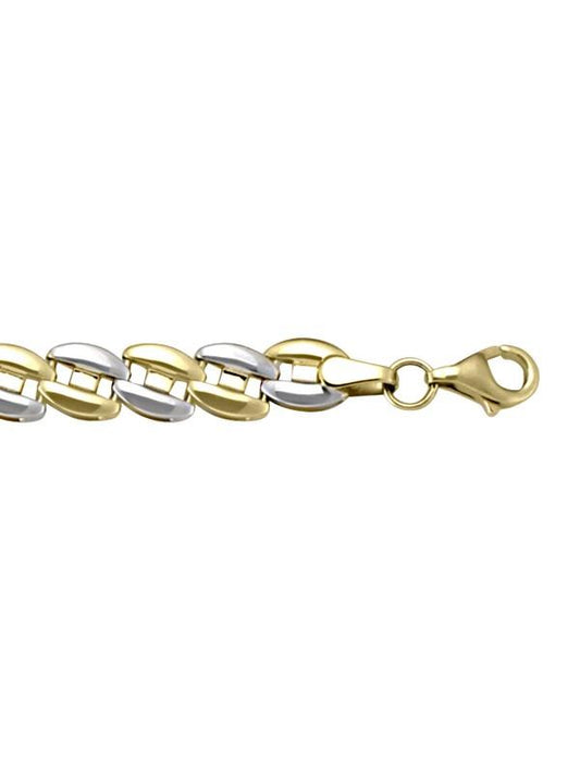 TWO TONE HOLLOW FANCY BRACELET