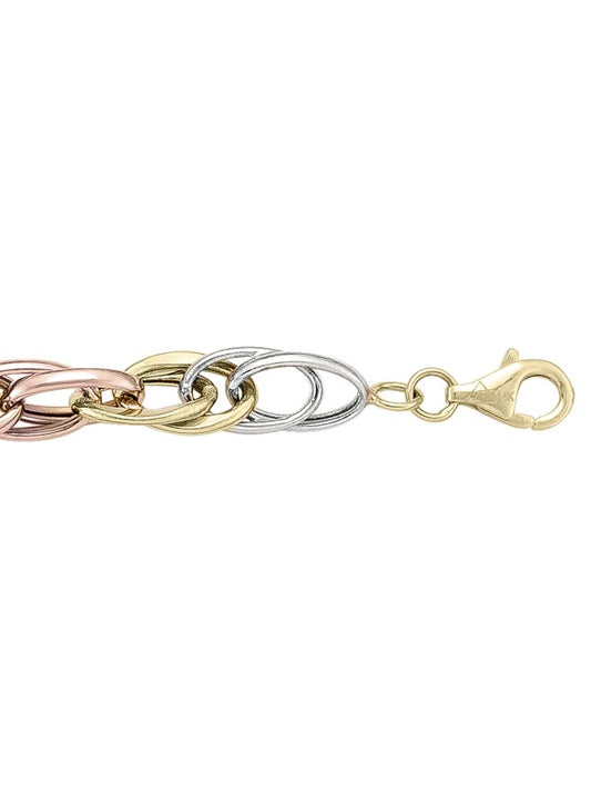 CZB126 - TRI COLOUR HOLLOW FANCY BRACELET