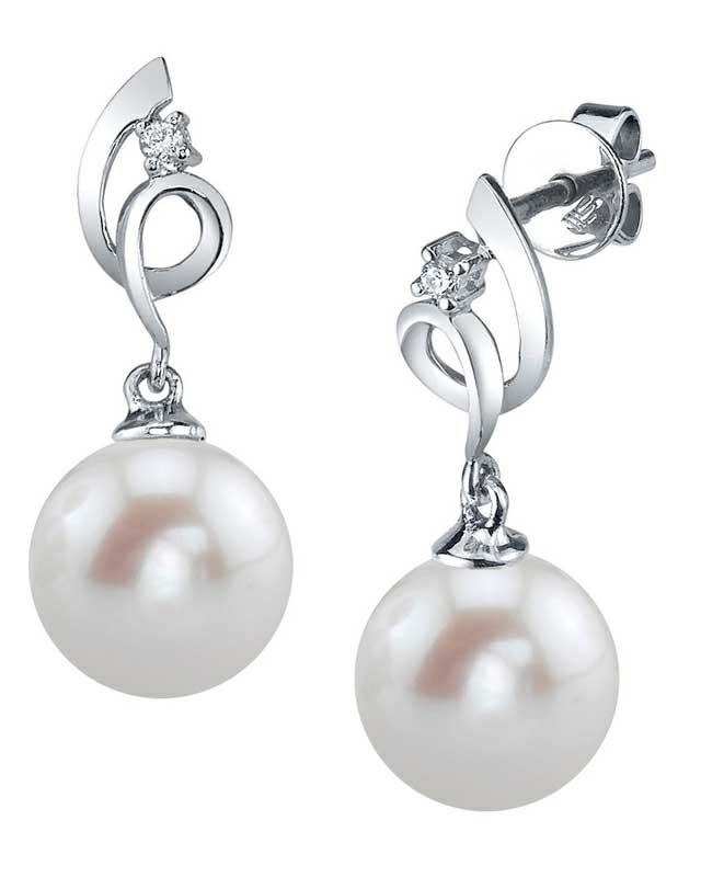 Freshwater Pearl & Diamond Symphony Earrings