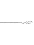 N1026-LT - WHITE GOLD SOLID ROUND WHEAT LINK
