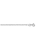 N122W-LT - WHITE GOLD SOLID SINGAPORE LINK