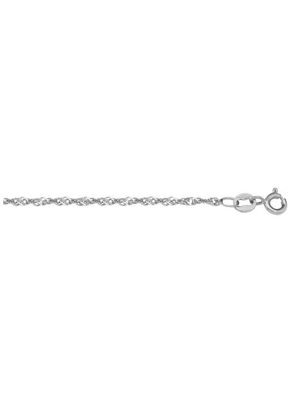 N122W-LT - WHITE GOLD SOLID SINGAPORE LINK