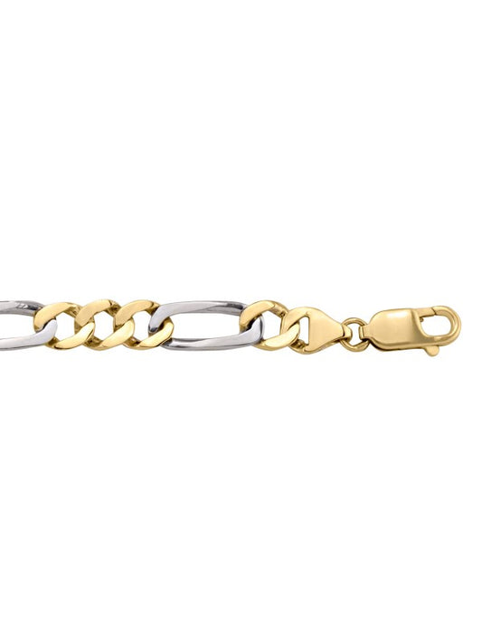 N2301 - TWO TONE GOLD SOLID LINK BRACELET