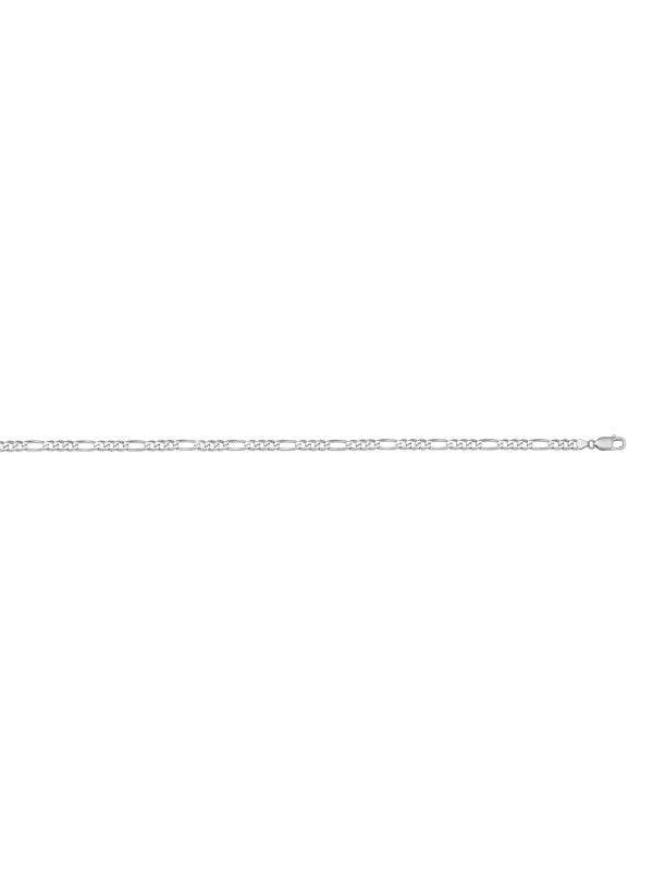 N2421W - WHITE GOLD SOLID FIGARO LINK ANKLET