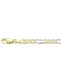 TWO TONE GOLD SOLID FIGARO LINK