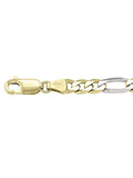 N305-TT - TWO TONE GOLD SOLID FIGARO LINK