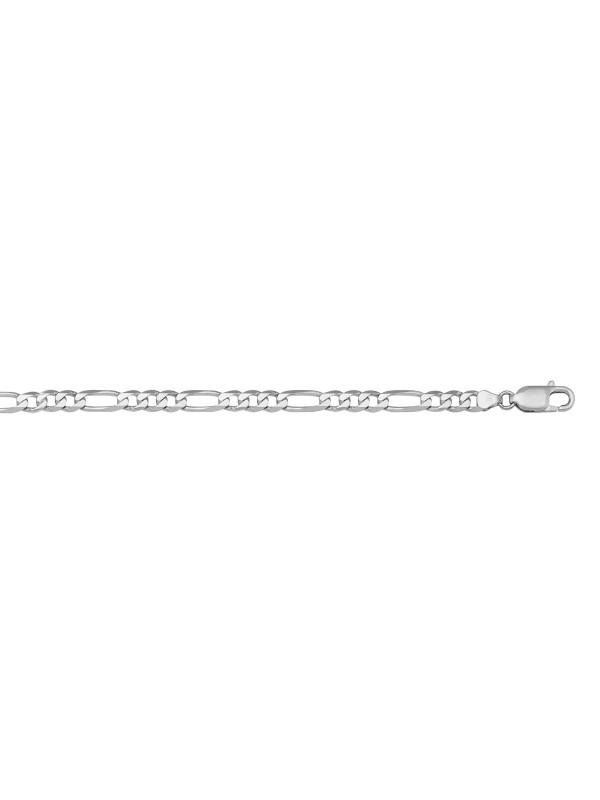 N305W - WHITE GOLD SOLID FIGARO LINK