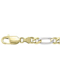 N306-TT - TWO TONE GOLD SOLID FIGARO LINK
