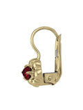 N4328 - YELLOW GOLD CRYSTAL BIRTHSTONE FLOWER FRENCH BACK EARRING