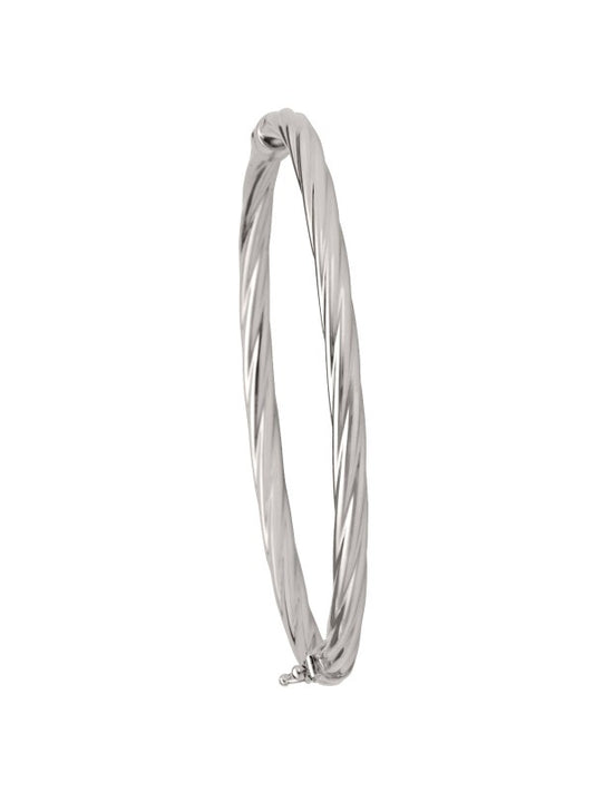 N5701 - 4MM WHITE GOLD TWIST BANGLE