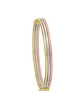 N5731 - TRI COLOUR RIBBED HOLLOW BANGLE