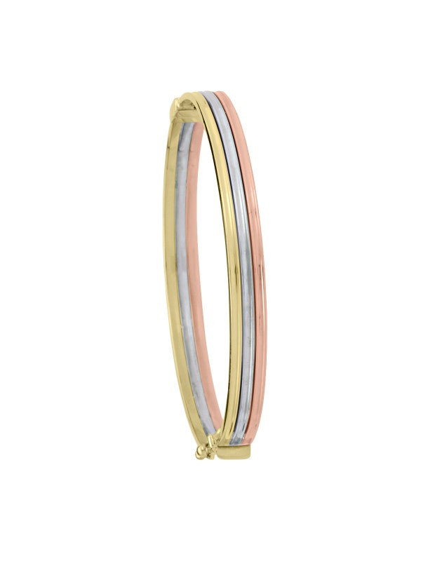 N5731 - TRI COLOUR RIBBED HOLLOW BANGLE