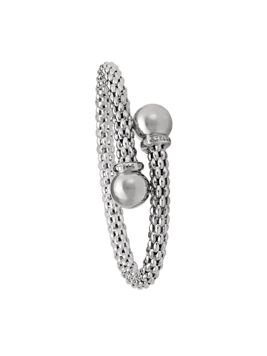N5821 - WHITE GOLD FANCY MESH BANGLE