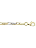 TWO TONE GOLD HOLLOW FANCY ROUND LINK