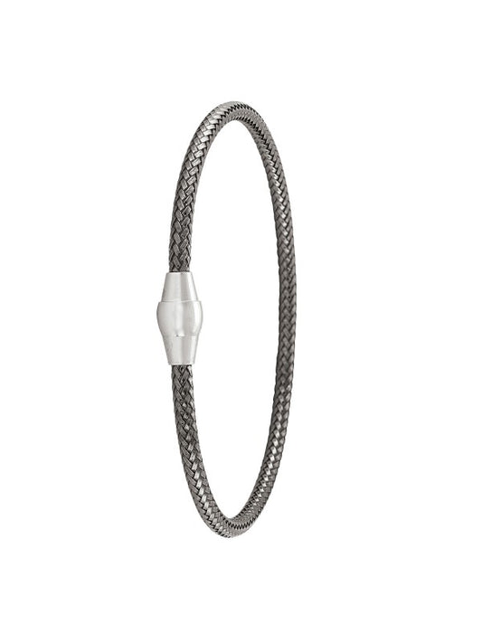 SG86 - STERLING SILVER BLACK RHODIUM MAGNETIC CLASP BANGLE