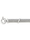 SJ06 - STERLING SILVER FANCY MESH LINK LADIES NECKLACE